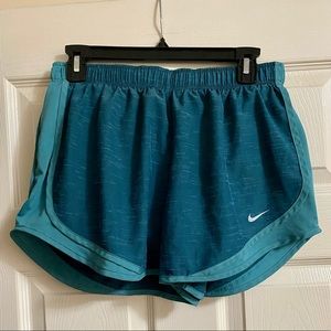 Nike Dri Fit Tempo Shorts Women Size Large Green Teal